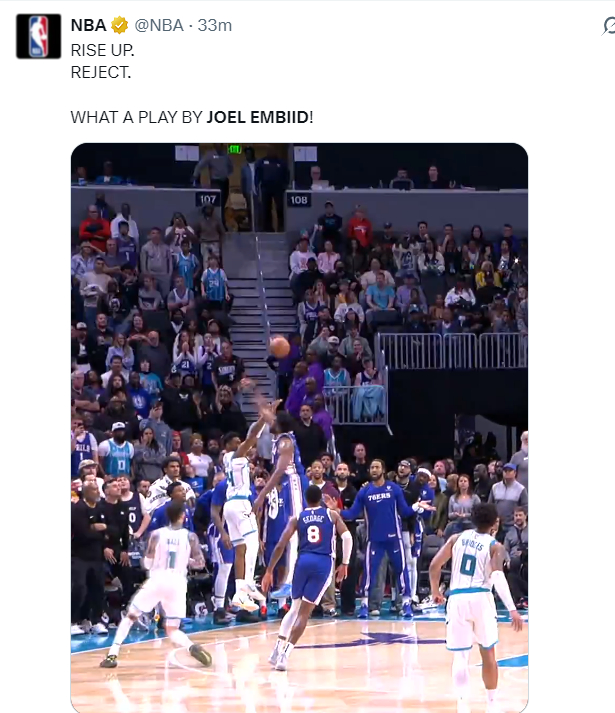 恩比德封盖绝杀黄蜂 费城二连胜锁定季后赛席位